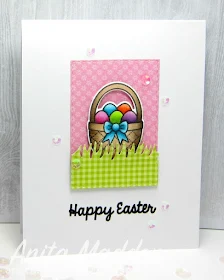 Sunny Studio Stamps: A Good Egg Basket Easter Card by Anita Madden.