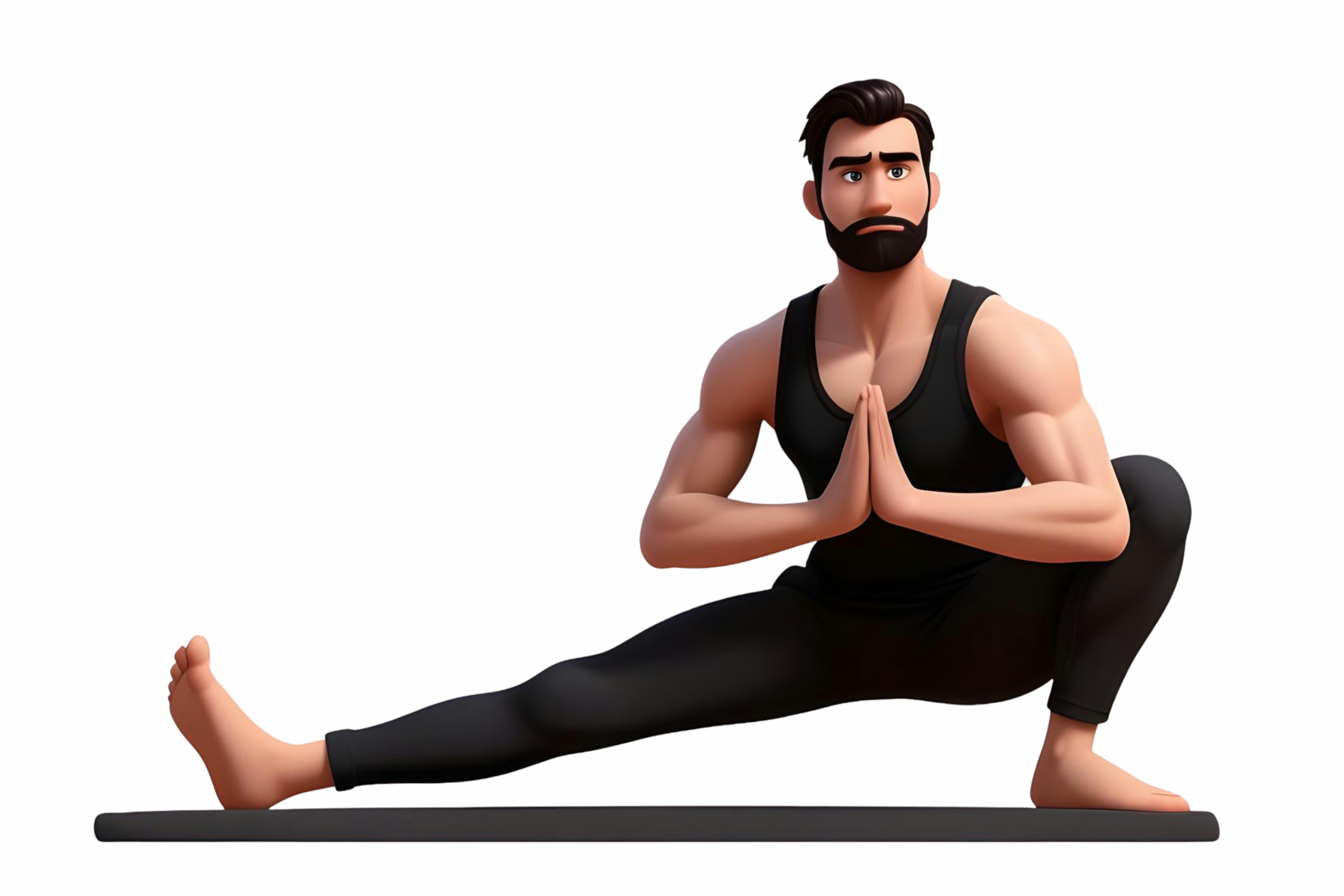 Yoga pose cartoon character