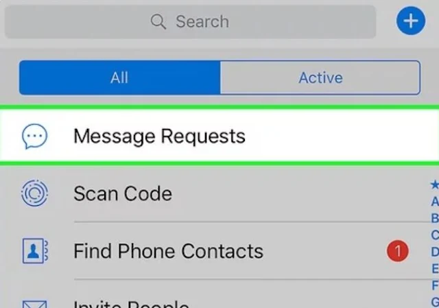 مشكل طلبات الرسائل على Messenger