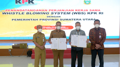 Pemprov Sumut Teken Perjanjian Kerja Sama Whistle Blowing System dengan KPK