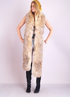 Vintage 9 foot long brown fur scarf.