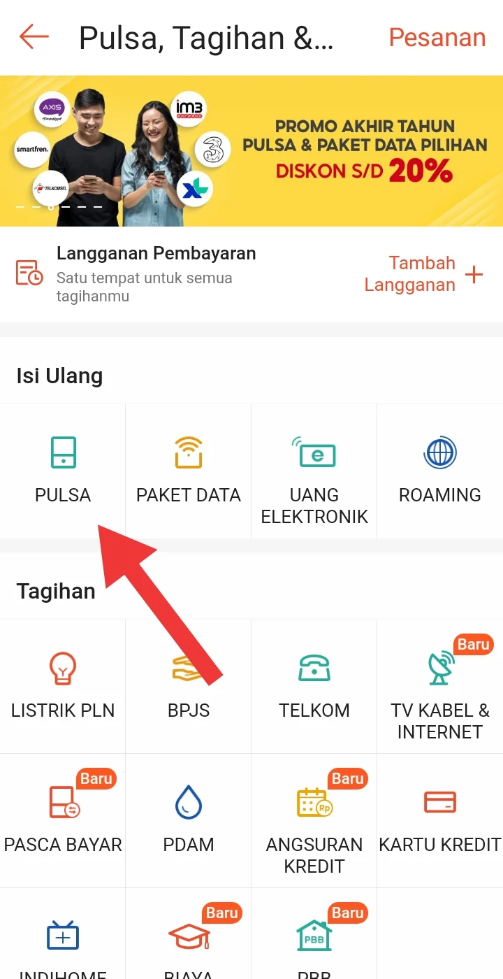 Cara Membeli Pulsa di Menu Shopee Terbaru