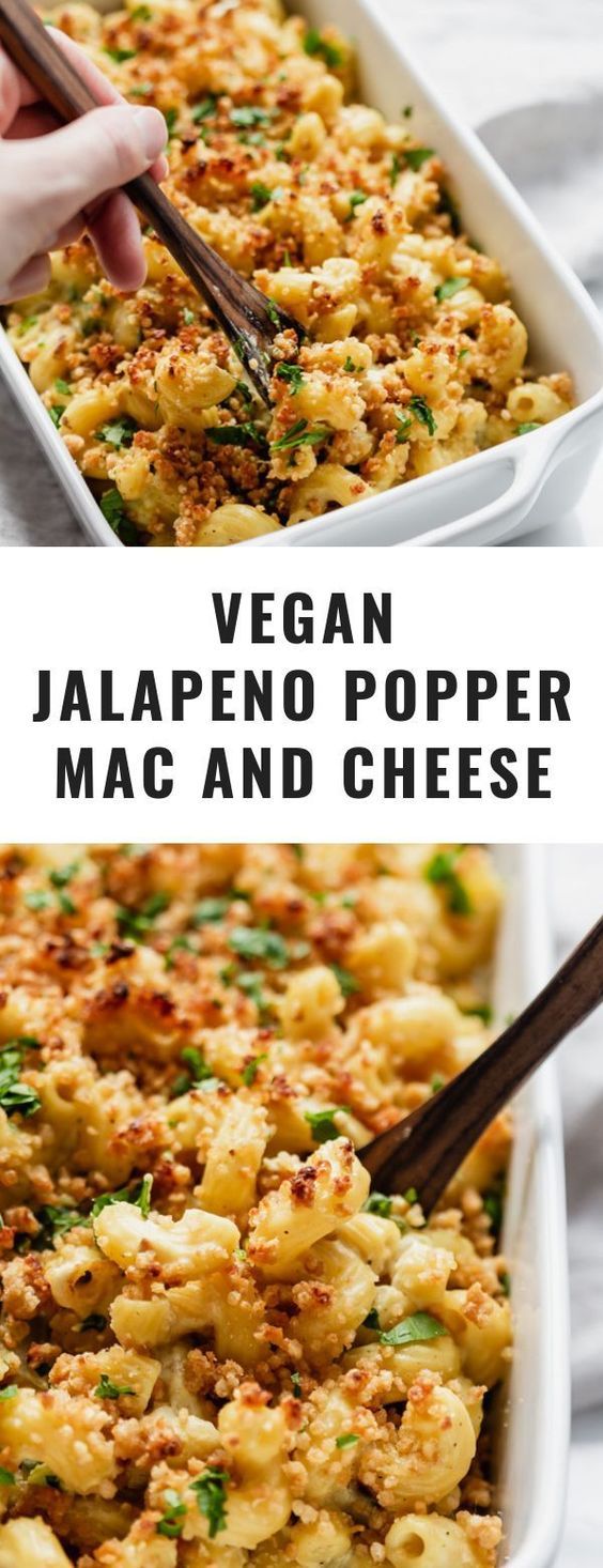 This vegan jalapeno popper mac and cheese is made with cashews, nutritional yeast and jalapenos for an easy and healthy mac and cheese recipe! #veganmacandcheese #veganpastarecipes #macandcheese #choosingchia