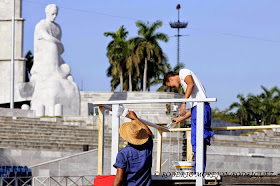  Plaza de la Revolución José Martí, en La Habana, para acoger, este Primero de Mayo, el desfile de los trabajadores