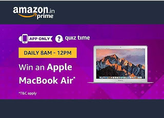 Amazon Apple Macbook Air Quiz Contest Answer - 22nd December 2018 