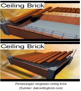 Pemasangan rangkaian ceiling brick