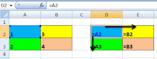 display formula referensi sel relative