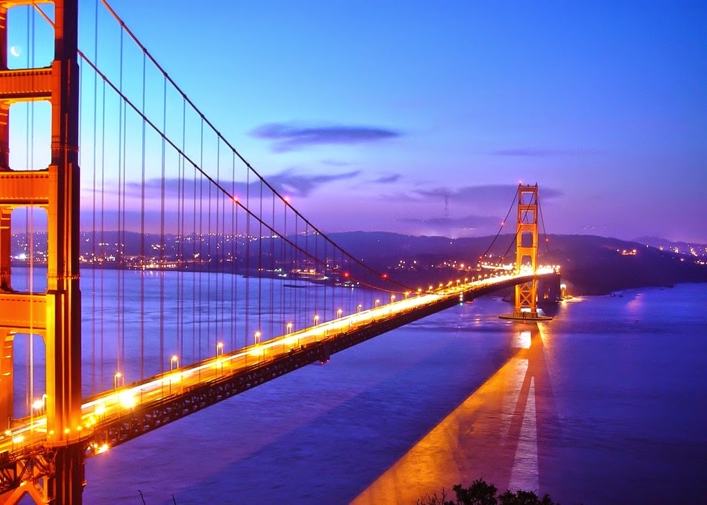 Beautiful Bridge Scene At Night 4u HD Wallpaper