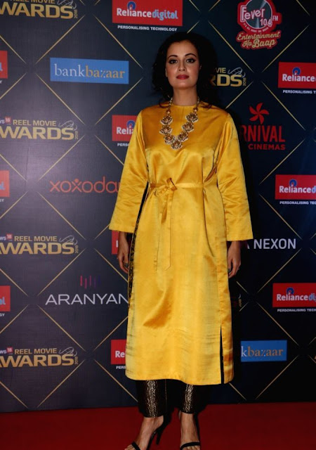 Dia Mirza hot pics in yellow dress