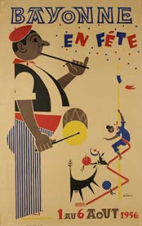 bayonne 1956 pays basque affiche fêtes