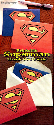 Get your kids to stop and write a thank you note with these fun printable Superman Thank You cards.  With two available to print, your kids will be superheroes in the thank you department.