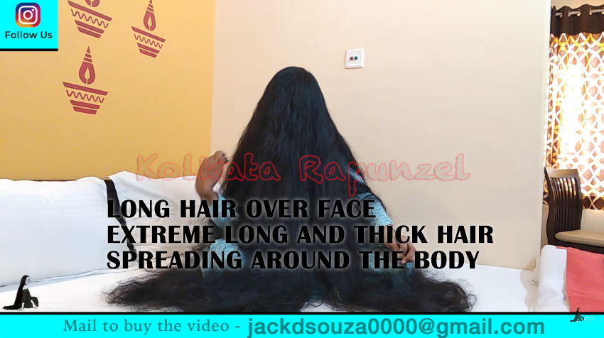 Long Hair Over Face Extreme Long And Thick Hair Spreading Around The Body