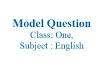 Class: One, Subject English, Model Question