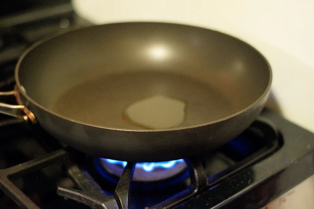 a pan on the stove