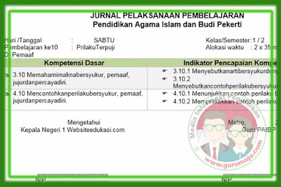 yang admin bagikan ini adalah masih dalam versi  Jurnal PAI Kelas 1 Kurikulum 2013 Revisi 2017 Semester 2