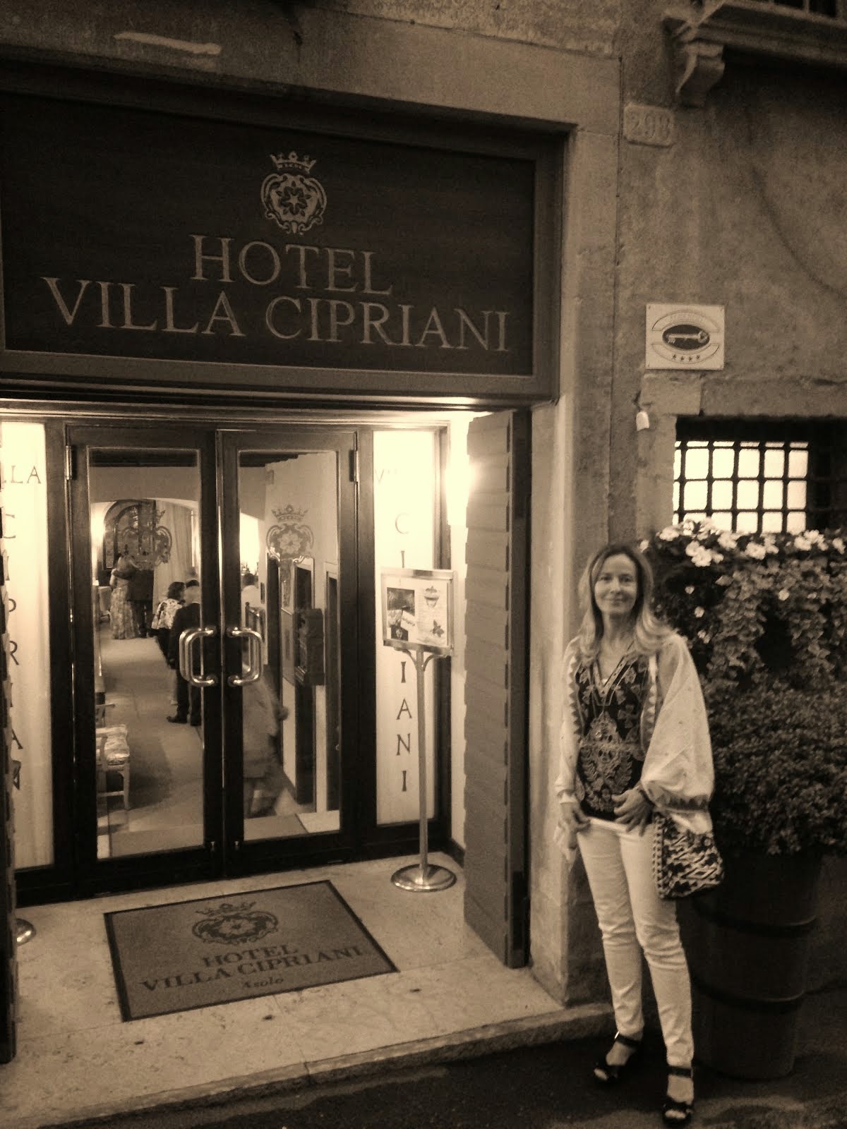 Infront of the hotel in Asolo