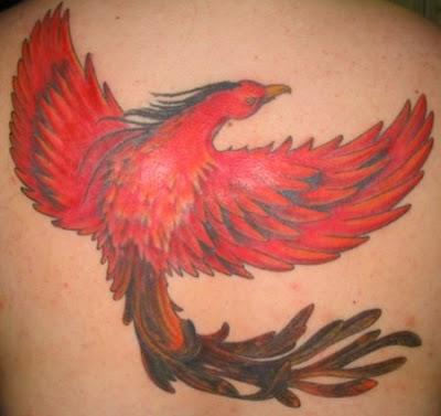 Tagi: phoenix fenix feniks tattoo. Women phoenix tattooed on his back