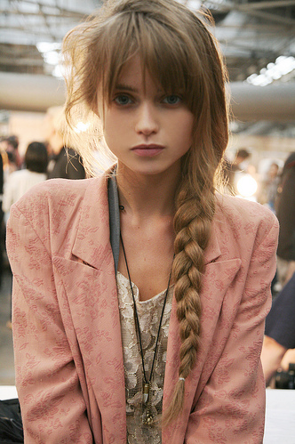 In Look Abbey Lee Kershaw Pink and a braid From web