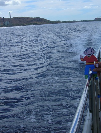 Stanley on catamaran