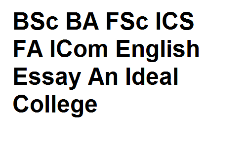 BSc BA FSc ICS FA ICom English Essay An Ideal College