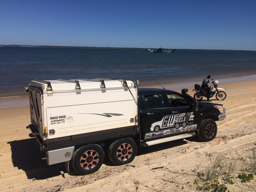 The 6 wheeler 4wd Mazda BT50 we took to Fraser Island. For more info: www.sixwheeler.com.au
