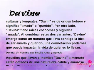 significado del nombre Davine