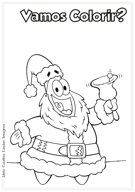 Bob Esponja de Natal desenho para colorir