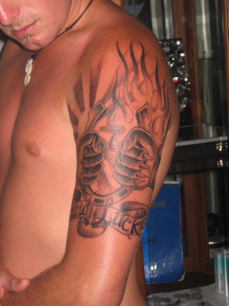 fire padlock tattoo for man fire padlock tattoo for man