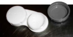 Never rinse your contact lens case with tap water