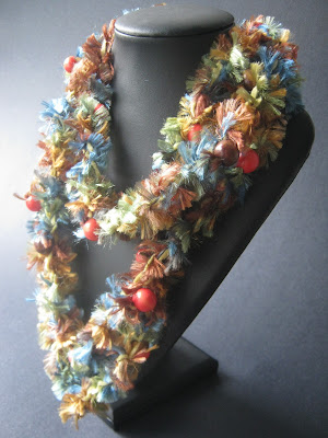 Beaded Crochet Scarf Necklace