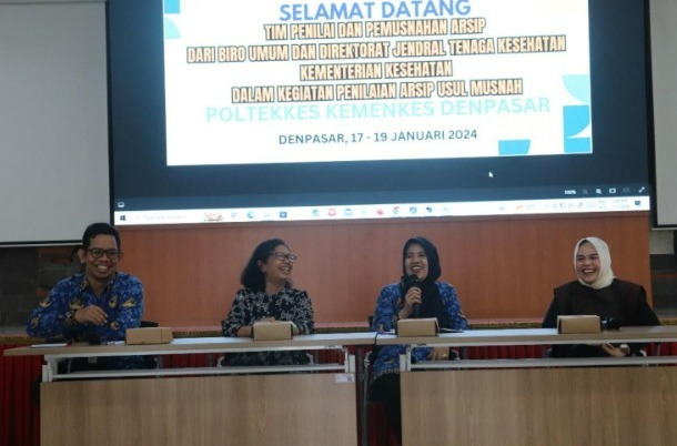 Pemusnahan arsip tahun 2023 dan Penilaian Arsip Usul Musnah periode tahun 2024 Poltekkes Kemenkes Denpasar