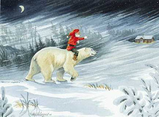 santa on polar bear