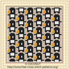 little penguin cross stitch pattern for free