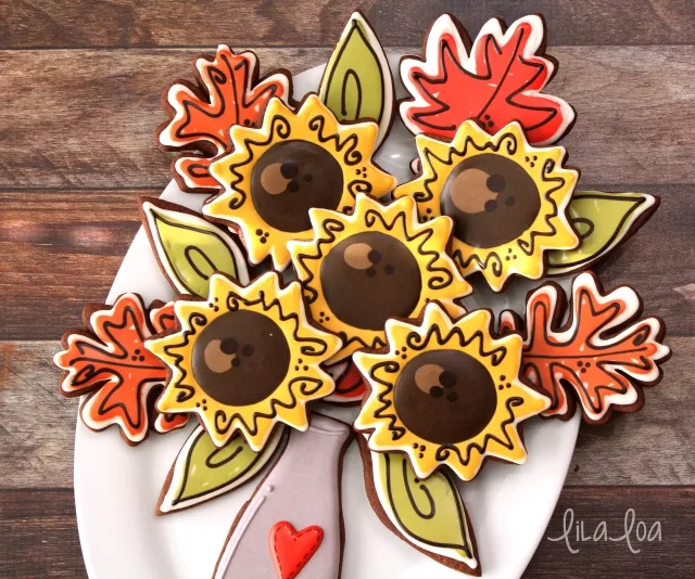 Quick and easy decorated scribble sunflowers and leaves for fall!! -- Tutorial