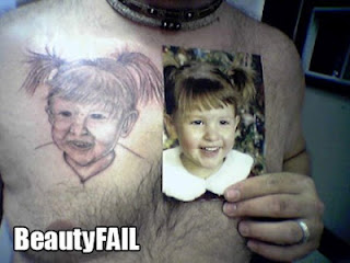 failed tattoo: ugly little girl