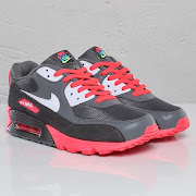 Nike Air Max 90 Metallic Silver / Solar Red Sneaker (nike air max metallic grey solar red )