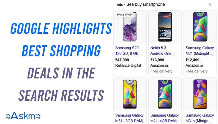 Google Highlights Best Shopping deals in the Search Results: eAskme