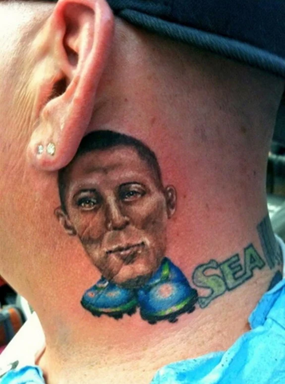 Seattle Sounders fan gets horrible Clint Dempsey neck tattoo