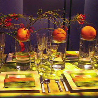 Wedding Decorations, Orange Centerpieces and Flower Arrangements