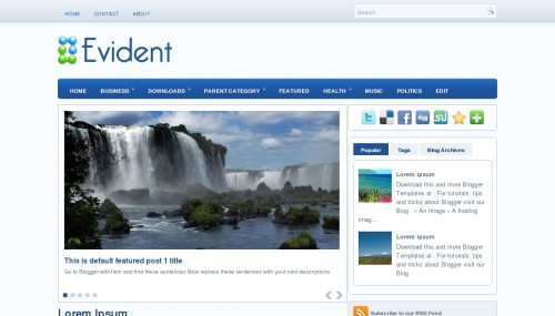 Evident Blogger Template