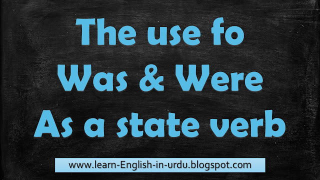 Use of  Was and Were as state verb in Urdu - HIndi