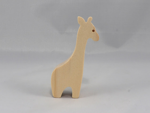 Wood Toy Giraffe Cutout, Handmade, Unfinished, Unpainted, Paintable, Ready To Paint, Freestanding, from Itty Bitty Animal Collection