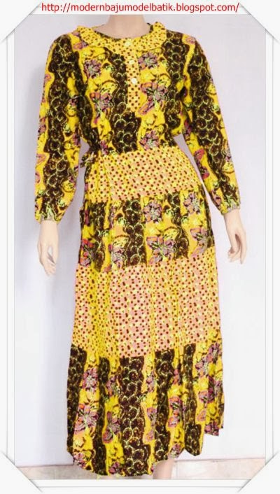 Modern dan Terbaru Model baju gamis batik banyak warna Modern dan Terbaru Model baju gamis batik banyak warna