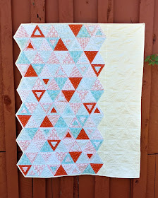 Rough Around the Edges equilateral triangle quilt by Slice of Pi Quilts