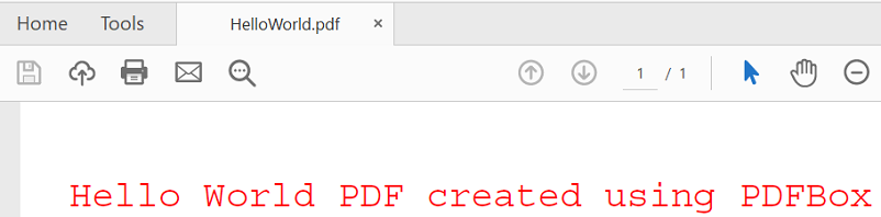 Hello World PDFBox Java