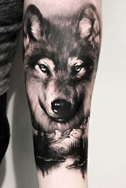 Top Beautiful Wolf tattoo designs for Men รอยสักรูปหมาป่า