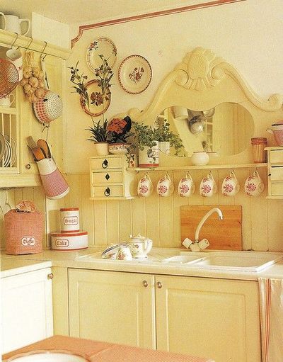 Yellow Country Cottage Kitchens