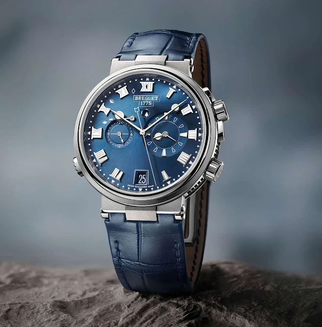 Breguet Marine Alarm Musicale 5547 in titanium and blue dial