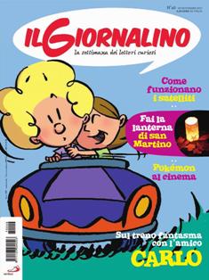 Il Giornalino. La settimana dei lettori curiosi 2017-46 - 26 Novembre 2017 | ISSN 1123-0541 | TRUE PDF | Settimanale | Fumetti | Attualità | Società | Ragazzi
Il Giornaliino è una storica rivista italiana di ispirazione cattolica pubblicata a periodicità settimanale, che contiene fumetti e rubriche di vario genere.
Il Giornaliino è una rivista adatta ai bambini di età compresa tra i 6 e i 20 anni anche se sono molti gli adulti che, leggendo la rivista da ragazzi continuano a leggerla rendendone testimonianza nelle lettere inviate alla rivista.