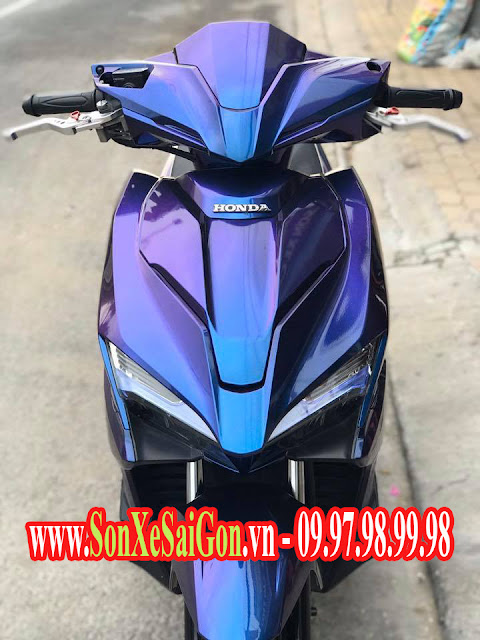 Sơn xe máy Honda Airblade 2018 màu titan ánh tím cực đẹp